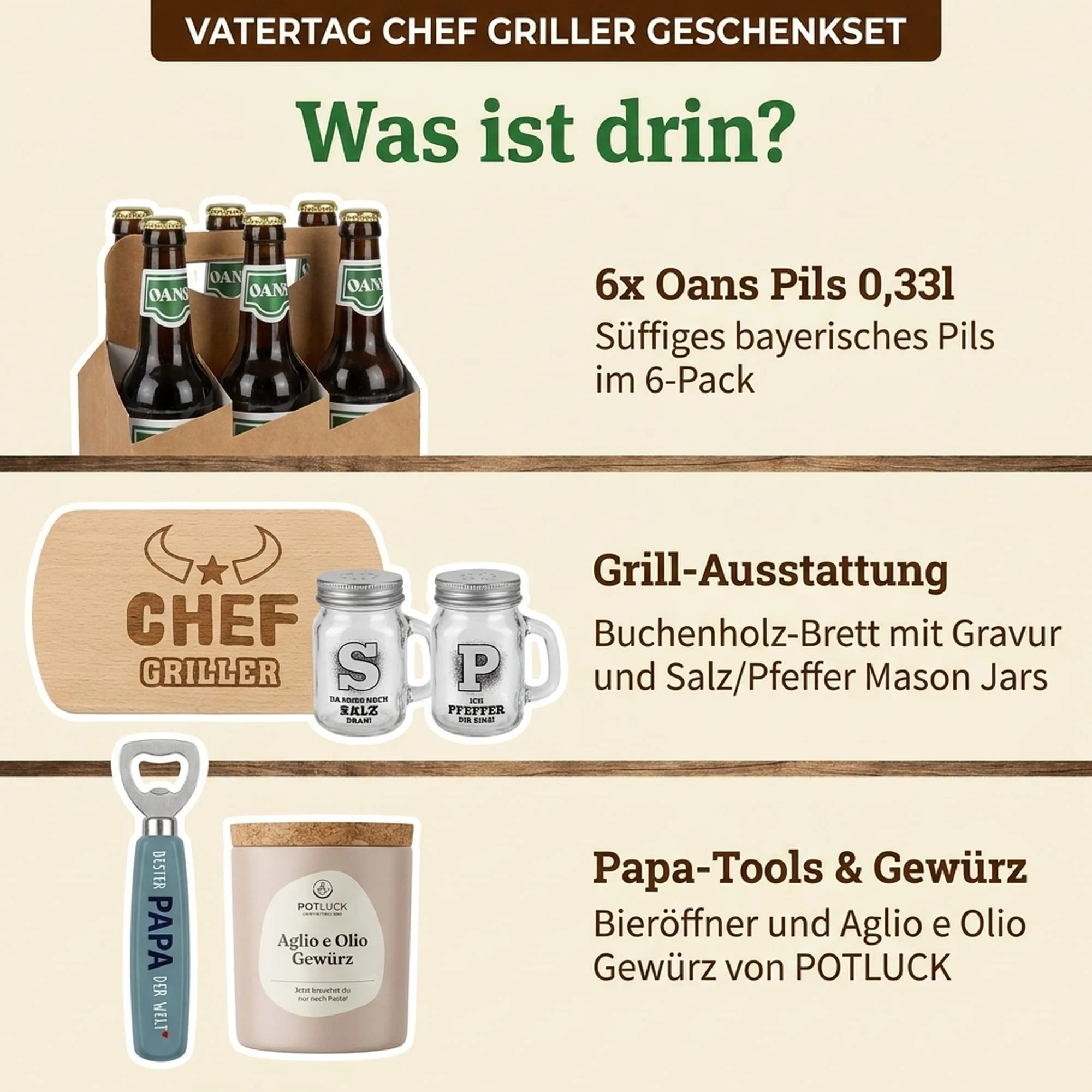 Chef Griller Geschenkset — Vatertag  1,98l, alc. 4,9 Vol.-% - Image 2
