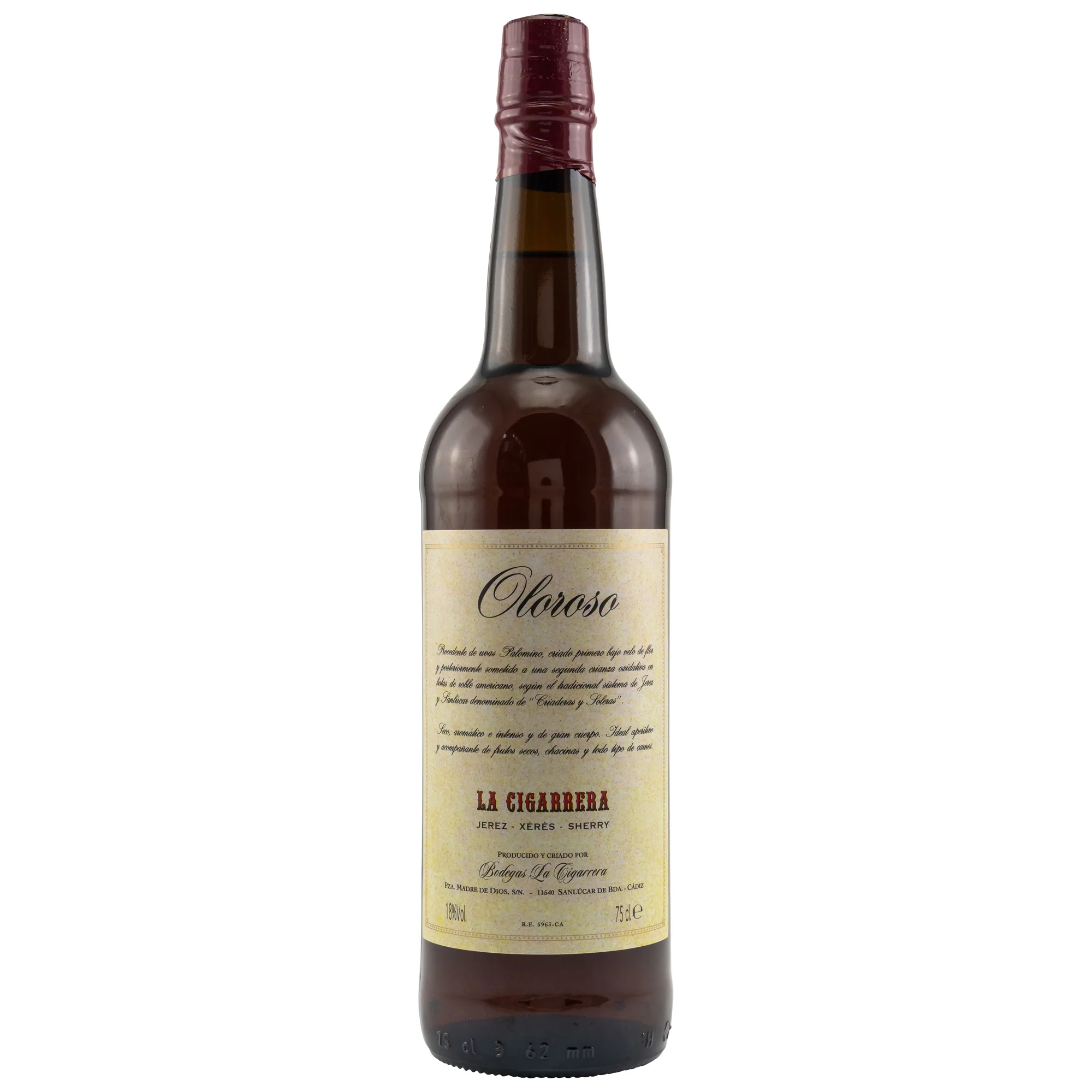 La Cigarrera Oloroso 0,75l alc. 18 Vol.-%, Sherry Spanien
