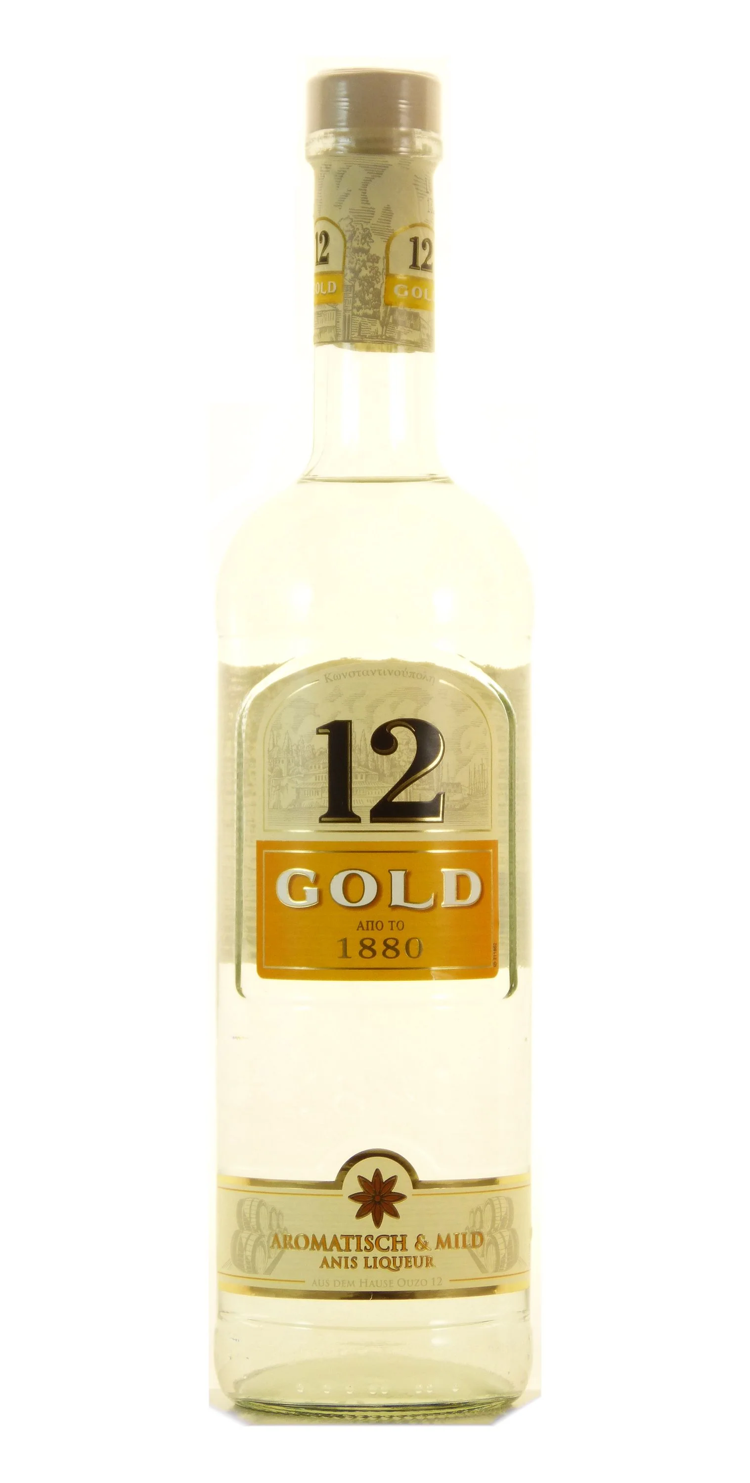 Ouzo 12 Gold 0,7l, alc. 36 Vol.-%, Griechischer Anis-Likör